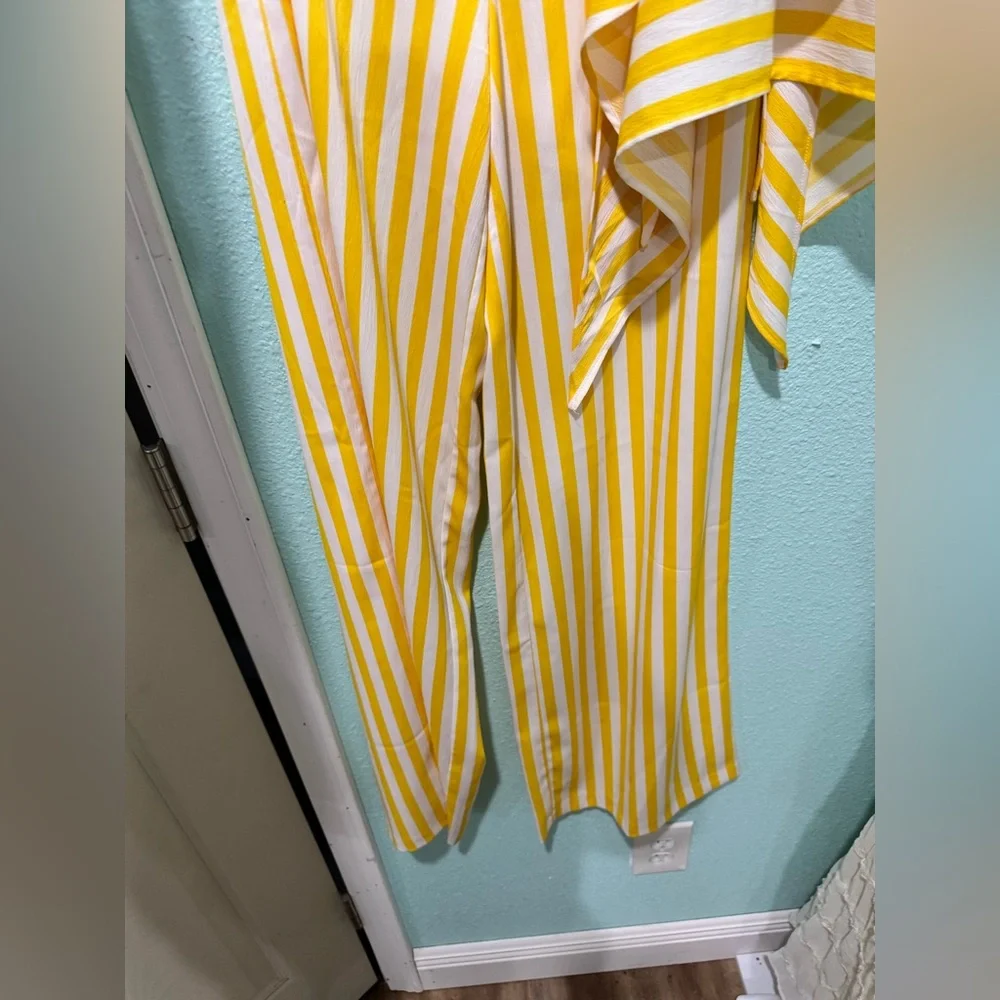 Michael Costello x Revolve Rio Yellow Striped Jumpsuit Woman's XS - Picture 4 of 7